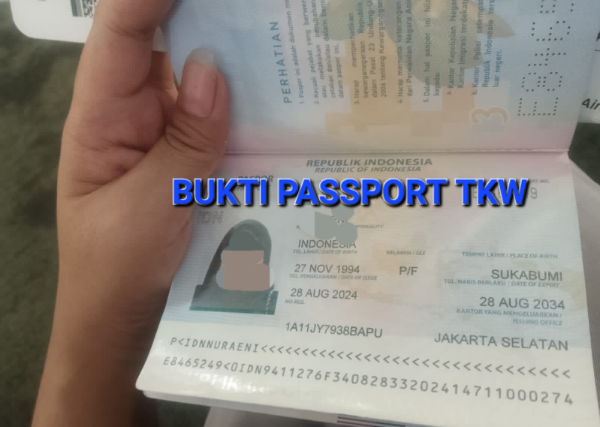 Fhoto : Bukti Passport TKW Asal Sagaranten 