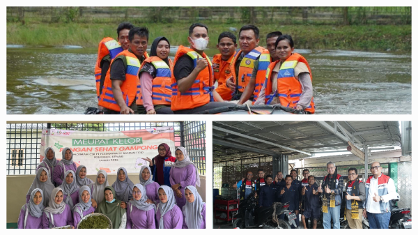 Dirut Pertamina Hulu Rokan Ruby Mulyawan dan GM PHR Zona 1 Hari Widodo saat berkunjung ke Bengkel & Doorsmer yang dikelola kelompok difabel tuna daksa.