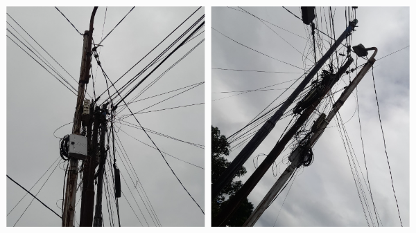 Fhoto  : Istimewa ( Kabel Kabel Internet ilegal tanpa izin yang meresahkan warga )